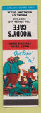 Matchbook Cover - Woody's Cafe Marlow OK Hillbilly SAMPLE