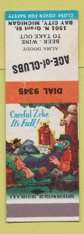 Matchbook Cover - Ace of Clubs Bay City MI Hillbilly SAMPLE