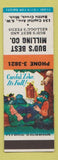 Matchbook Cover - Bud's Milling Kellogg's Feeds Battle Creek MI Hillbilly SAMPLE