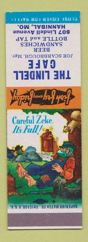 Matchbook Cover - Lindell Cafe Hannibal MO Hillbilly SAMPLE