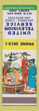 Matchbook Cover - United TV Service Sidney OH Hillbilly SAMPLE