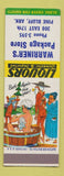 Matchbook Cover - Warriner's Package Liquor Pine Bluff AR Hillbilly SAMPLE
