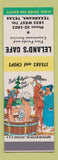 Matchbook Cover - Leland's Cafe Texarkana TX Hillbilly SAMPLE