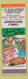 Matchbook Cover - Family Restaurant Niagara Falls NY Hillbilly SAMPLE