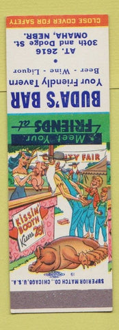 Matchbook Cover - Buda's Bar Omaha NE Hillbilly SAMPLE