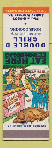 Matchbook Cover - Double D Grill Camillus NY Hillbilly SAMPLE