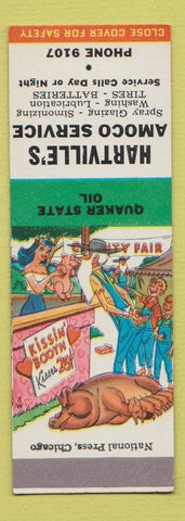 Matchbook Cover - Hartville's Amoco oil gas Quaker State Hillbilly SAMPLE