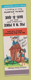 Matchbook Cover - Pig n a Poke BBQ Hillbilly SAMPLE