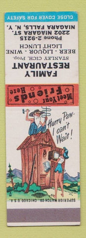 Matchbook Cover - Family Restaurant Niagara Falls NY Hillbilly SAMPLE