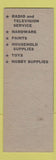 Matchbook Cover - SE Dunlap TV Radio Appliance Pittsburgh PA Hillbilly SAMPLE