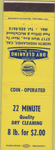 Matchbook Cover - Sunshine Center Dry Cleaning North Highlands CA