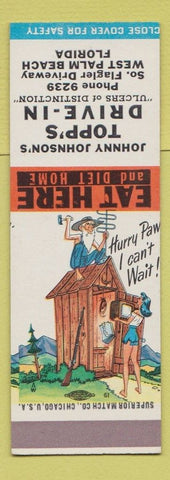 Matchbook Cover - Topp's Drive In West Palm Beach FL Hillbilly SAMPLE