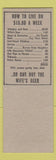 Matchbook Cover - Topp's Drive In West Palm Beach FL Hillbilly SAMPLE