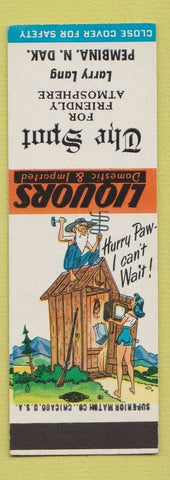 Matchbook Cover - The Spot Pembina ND Hillbilly SAMPLE