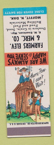 Matchbook Cover - Farmers Elevator Merc Moffit ND Hillbilly SAMPLE