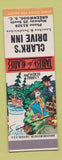 Matchbook Cover - Clark's Drive Inn Greenwood SC Hillbilly SAMPLE