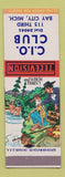 Matchbook Cover - CIO Club Bay City MI Hillbilly SAMPLE