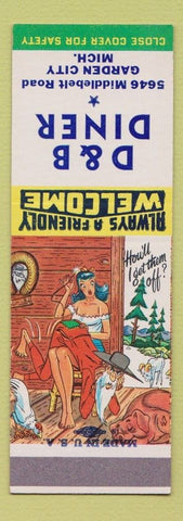 Matchbook Cover - D&B Diner Garden City MI Hillbilly SAMPLE