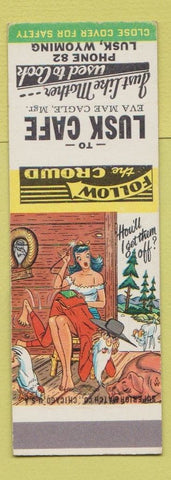 Matchbook Cover - Lusk Cafe Lusk WY Hillbilly SAMPLE