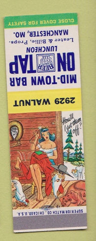 Matchbook Cover - Mid Town Bar Manchester MO Hillbilly SAMPLE
