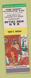 Matchbook Cover - H&H Wine Cellar Lansing MI Hillbilly SAMPLE