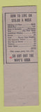 Matchbook Cover - H&H Wine Cellar Lansing MI Hillbilly SAMPLE