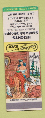 Matchbook Cover - Heights Sandwich Shop Margie Geale Hillbilly SAMPLE