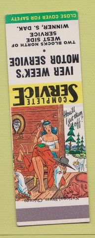 Matchbook Cover - Iver Week's Motor Service Winner SD Hillbilly SAMPLE