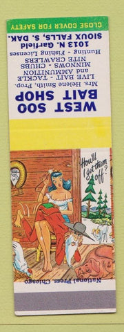 Matchbook Cover - West Soo Bait Shop Sioux Falls SD fishing Hillbilly SAMPLE