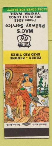 Matchbook Cover - Mac's Phillips 66 oil gas Yakima WA Hillbilly SAMPLE