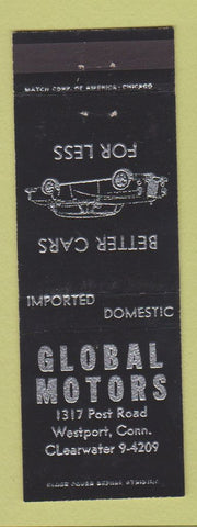 Matchbook Cover - Global Motors Westport CT