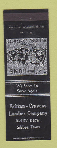 Matchbook Cover - Britton Cravens Lumber Silsbee TX