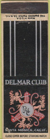 Matchbook Cover - Del Mar Club Santa Monica CA