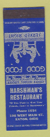 Matchbook Cover - Harshman's Restaurant Eaton OH