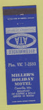 Matchbook Cover - Miller's Holiday Motel Cassville MO