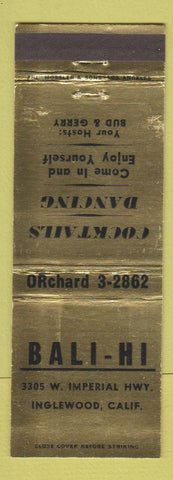 Matchbook Cover - Bali Hi Inglewood CA WEAR