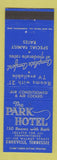 Matchbook Cover - Park Hotel Knoxville TN