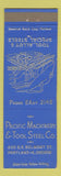 Matchbook Cover - Pacific Machinery and Tool Steel Portland OR