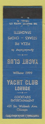 Matchbook Cover - Yacht Club Lounge Chicago IL Pizza