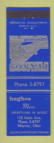 Matchbook Cover - Hughes Music Warren OH pianos