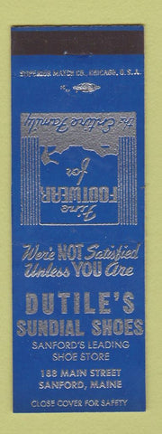Matchbook Cover - Dutile's Sundial Shoes Sanford ME