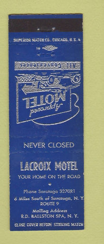 Matchbook Cover - Lacroix Motel Ballston Spa NY