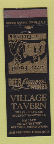 Matchbook Cover - Village Tavern Meadville PA