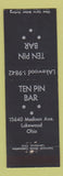 Matchbook Cover - Ten Pin Bar Lakewood OH