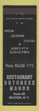 Matchbook Cover - Restaurant Dutchess Manor Beacon NY