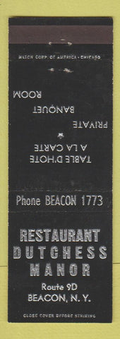 Matchbook Cover - Restaurant Dutchess Manor Beacon NY