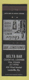 Matchbook Cover - Delta Bar Louisville KY