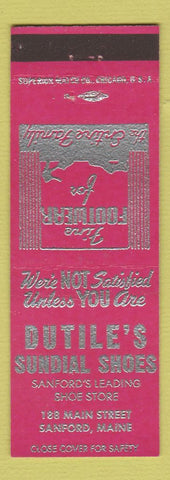 Matchbook Cover - Dutile's Sundial Shoes Sanford ME