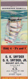 Matchbook Cover - OK Snyder Insurance Mount Joy PA