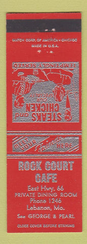 Matchbook Cover - Rocky Court Cafe Lebanon MO